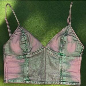 Diesel Metallic Green Spaghetti Strap Top